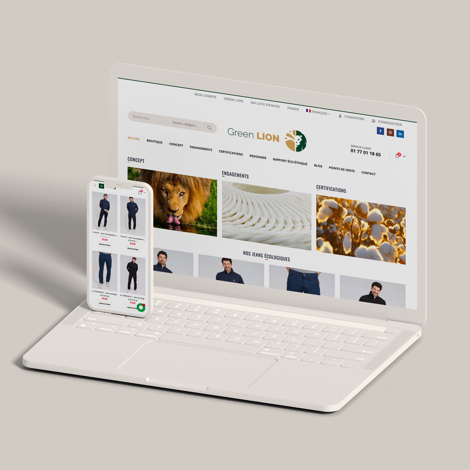 Création site Green Lion mode — Webitectes