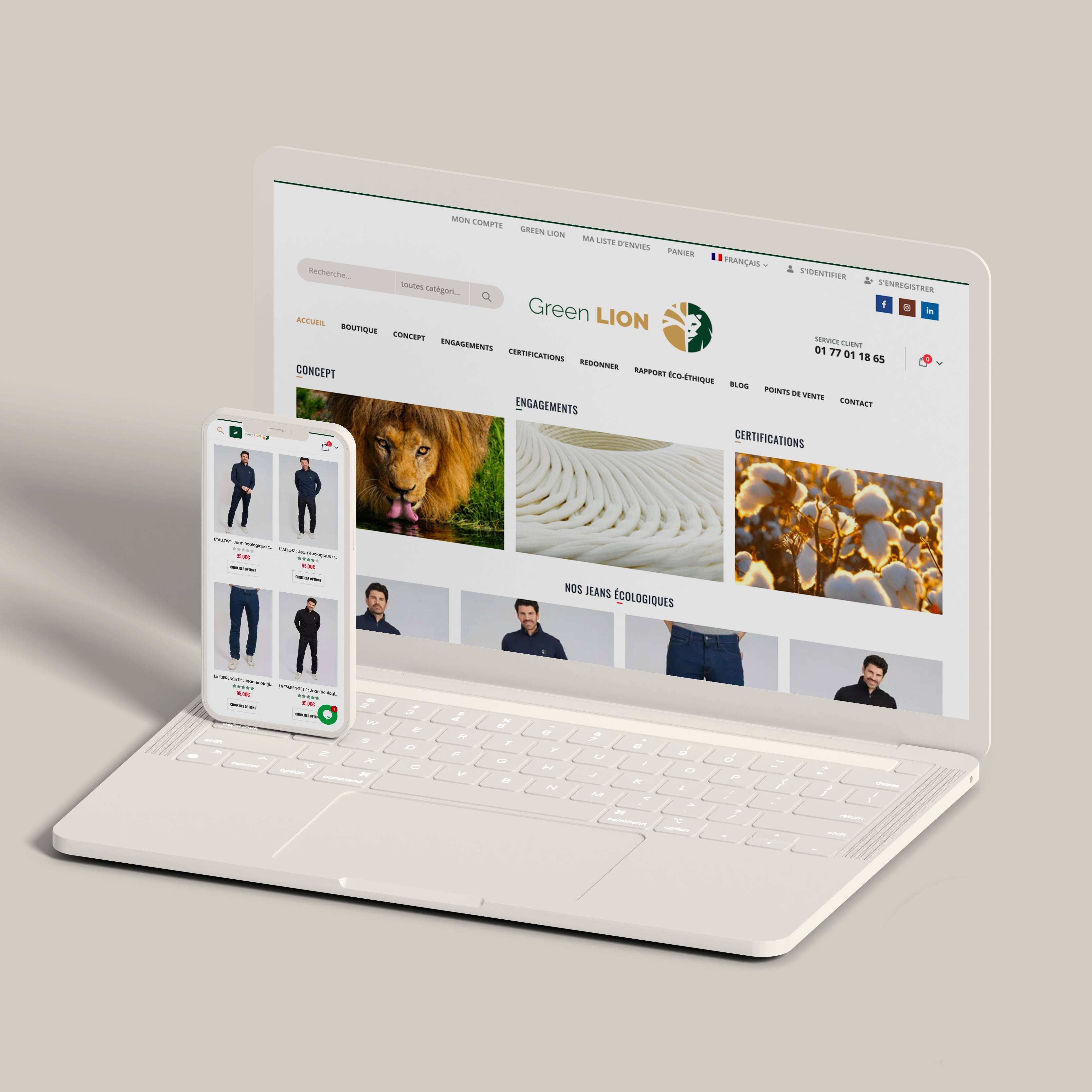 Création site Green Lion mode — Webitectes