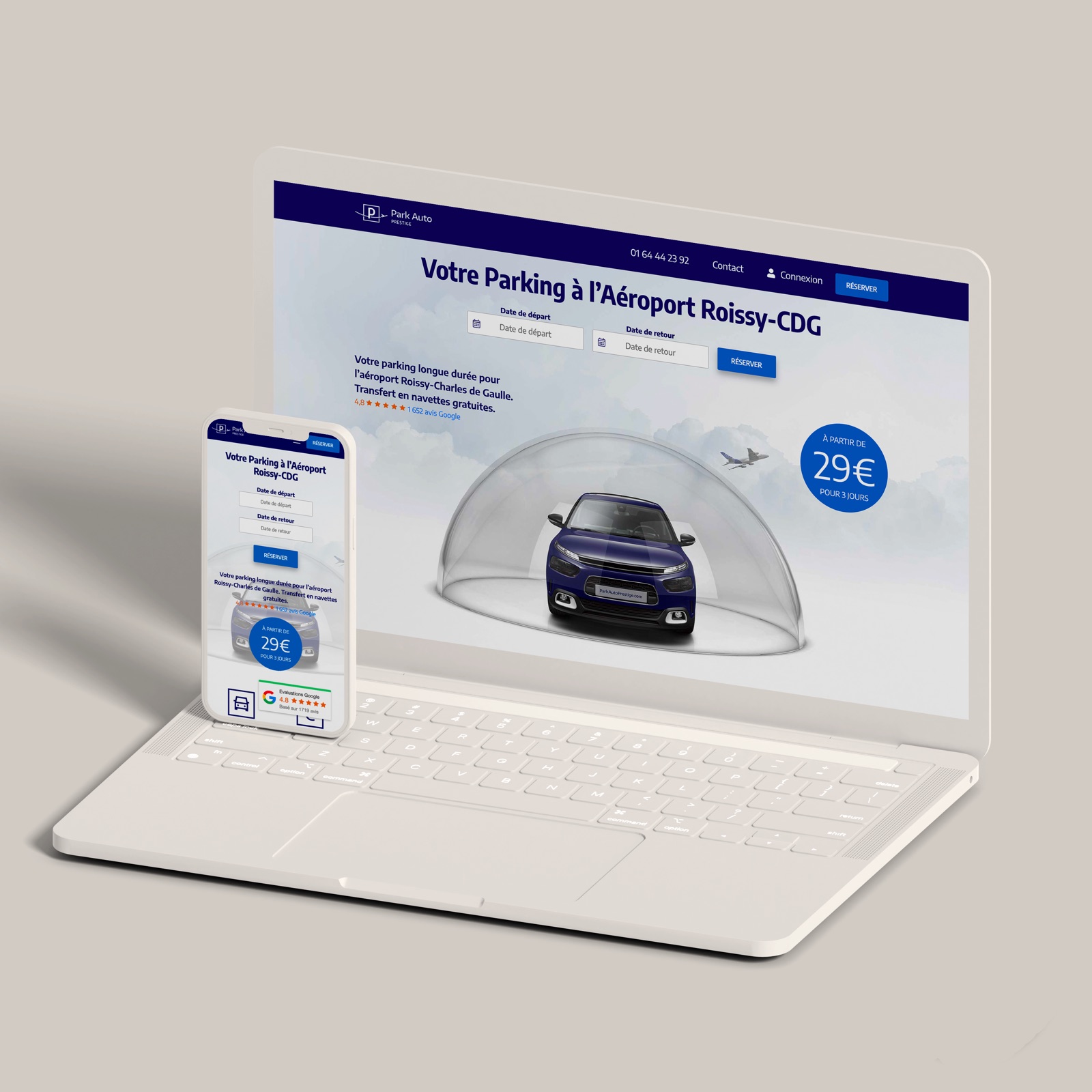 Création landing page Park Auto Prestige — Webitectes